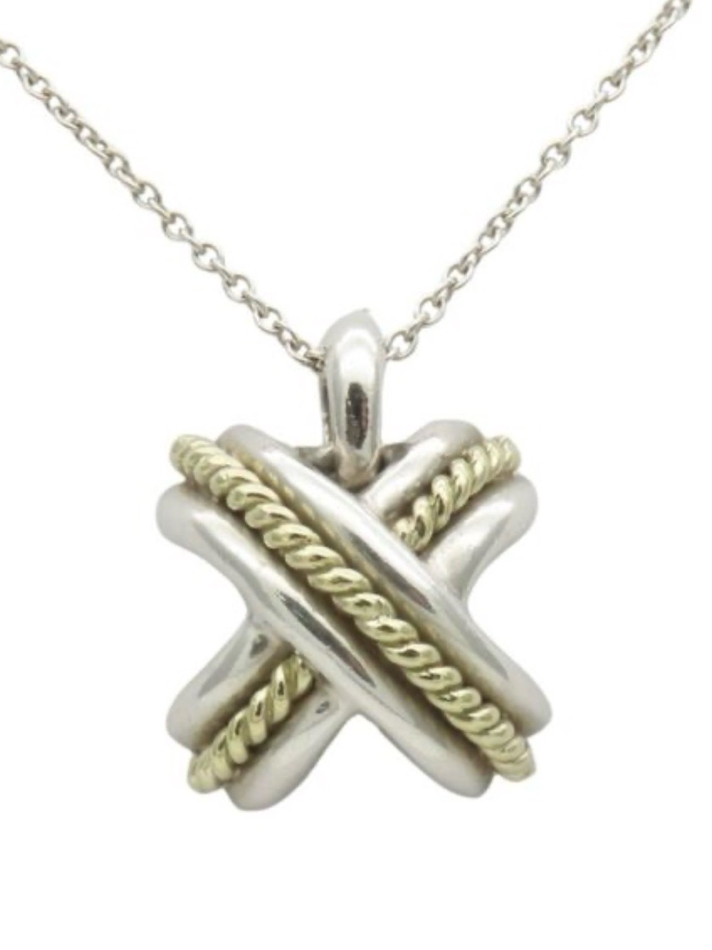 Tiffany & Co. Sterling Silver And 18k Gold Pendant Necklace